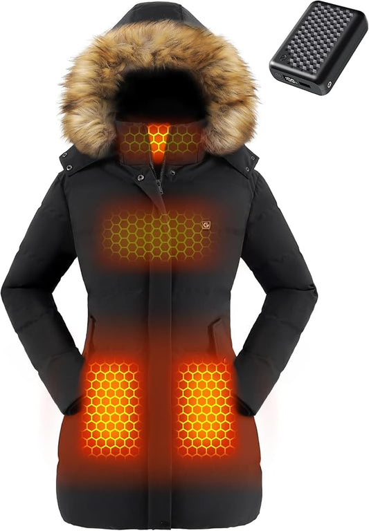 Graphene Women Heated Jacket 12V Fast Charge 18400mAh Large Capacity Warm