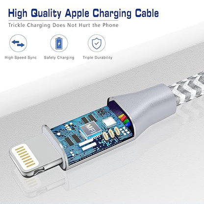 [Apple MFi Certified] Short iPhone Charger 1ft 2Pack,USB A to Lightning Cord Nylon Braided 12 Inch Fast Charging iPhone Cable Compatible with iPhone 14 13 12 11 Pro/Max/Mini Xs SE2/iPad for Car
