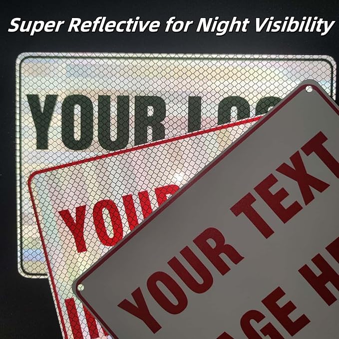 Custom Signs Outdoor Metal, Personalized Metal Sign, 24"x 24" Rust Free Aluminum, Reflective Option, Waterproof, Durable Ink