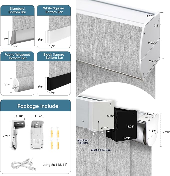 SmartWings Motorized Blinds Dual-Sided Cordless Smart Blackout Shades, Custom Size, Rechargeable Battery, Work with Matter/Apple HomeKit, Alexa, Thread/Zigbee, Remote Optional, Bouvardia Light Grey