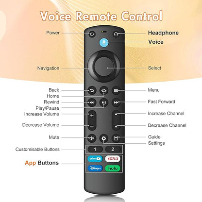 Replacement-Voice-Remote Fit for Fire-Smart TV Stick/TV Cube, Stick 4K/4K Max(1st / 2nd Gen), Stick HD/Lite, Smart TV 3rd Gen, Compatible with Insignia/Pioneer Smart TVs
