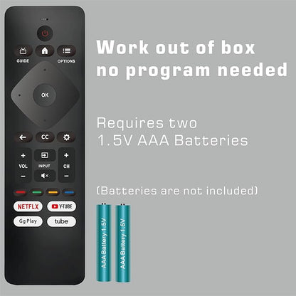 Universal Remote Control Replacement for Philips Smart TV – No Voice Function, Universal for All Philips Android/Google 4K TVs Smart TV Models (43PUL7652)