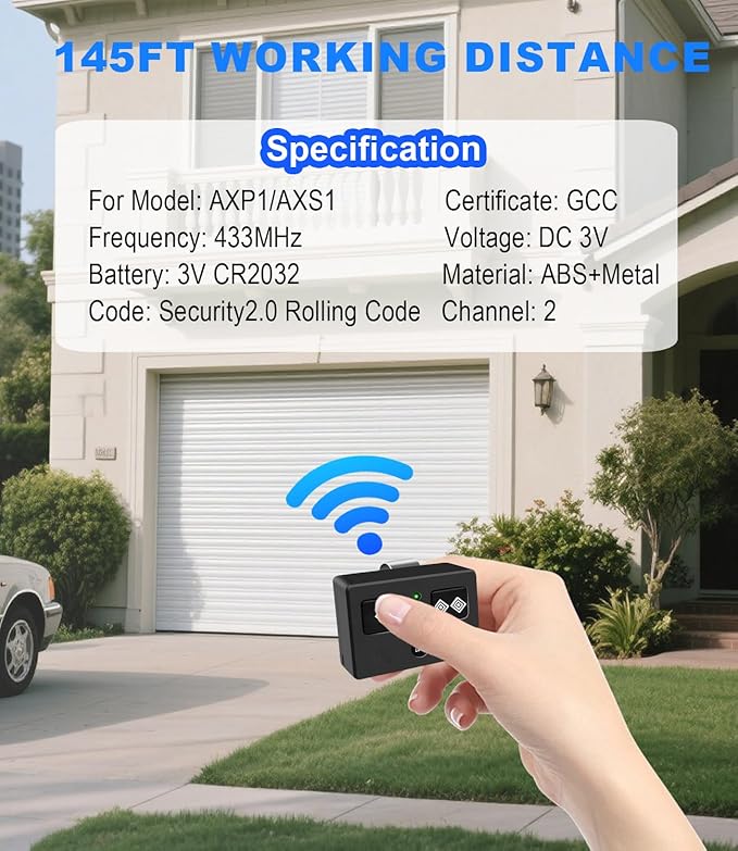 for Ghost Controls AXS1 AXP1 Remote Transmitter,5-Button Remote Transmitter for Automatic Gate Openers, Partymode, Compatible with Ghost Controls Single/Dual Control Opener Systems (AXP1 3Pack Black)