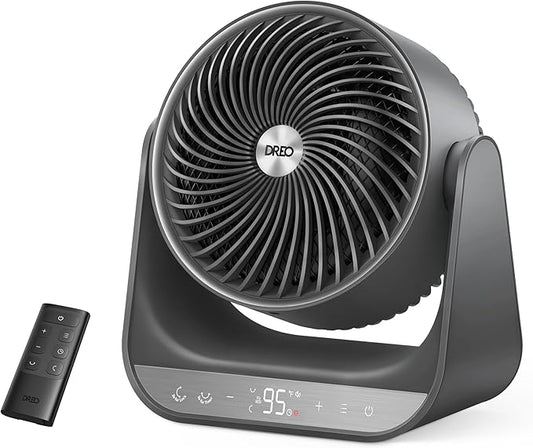 Dreo Whole Room Heater 714, 60° Vertical & 90° Horizontal 3D Oscillating Heating, 12 ft/s Long-Range Circulator, 3 Heat & 3 Fan Settings, Space Heaters for Indoor Use, Bedroom, Office, Grey
