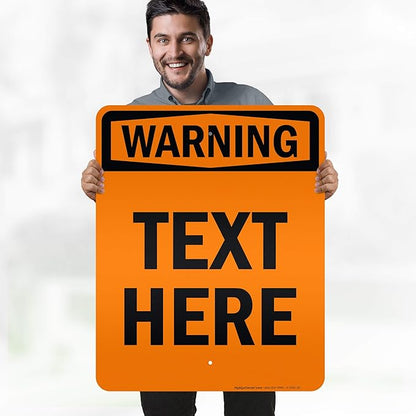 Custom warning Sign, OSHA Sign, 24x30 Inches, 3M EGP Reflective, Rust Free .080 Aluminum, Fade Resistant, Made in USA by My Sign Center