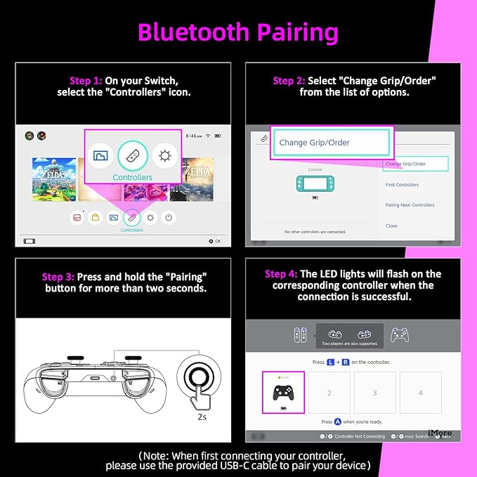 NexiGo Wireless Controller (No Deadzone) for Switch 2 and Switch, Bluetooth Controllers for Nintendo Switch with Vibration, Motion, Turbo and LED Light (Cosmic Nebula)