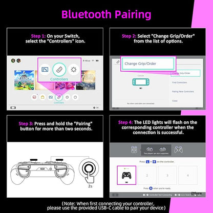 NexiGo Wireless Controller (No Deadzone) for Switch 2 and Switch, Bluetooth Controllers for Nintendo Switch with Vibration, Motion, Turbo and LED Light (Cosmic Nebula)