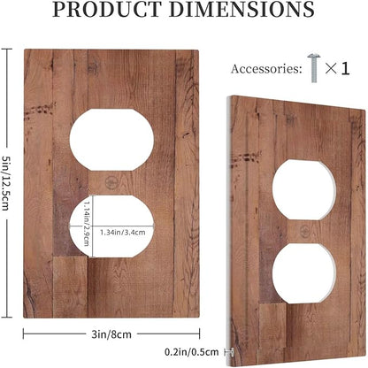 Rustic Brown Dark Wood Texture Printing Outlet Covers 1 Gang Duplex Light Switch Cover Decorative Switch Plates Electrical Receptacle Faceplate Wall Plate For Farmhouse Cabin Decor