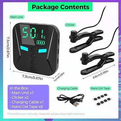PAWFECTJEE Auto Clicker for iPhone Android, Gaming Screen Tapper with 50 Clicks/Sec, Ultra-Slow Mode, Compatible with iOS iPad, Live Likes & Rewards (Controller with 2 Click Heads)