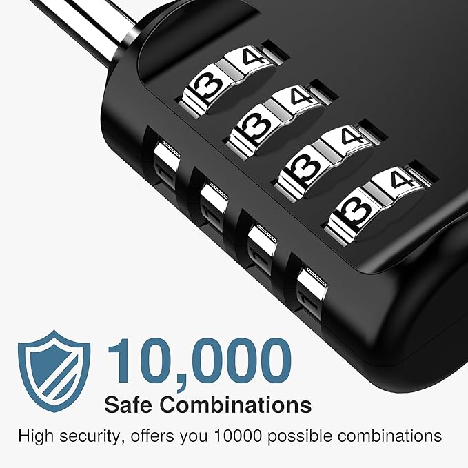 Puroma 1 Pack Combination Lock for Locker 4 Digit Outdoor Waterproof Padlock for School, Gym, Sports, Fence, Toolbox, Gate, Case, Outdoor, Hasp Storage, Cabinets (Black)