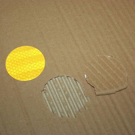 Non Fading Yellow Reflective Stickers 2-inch Diameter Round Reflector, Outdoor Waterproof High Visibility Warning Adhesive Tape (100 Pcs)