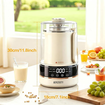 10 in 1 Nut Milk Maker Machine, 40oz/1.2L Soy Milk Maker with Auto Clean/24H Delay/Keep Warm/Boil Water, Almond Milk Maker for Homemade Oat, Juice, Milk Shakes, Plant Based and Dairy Free Beverages