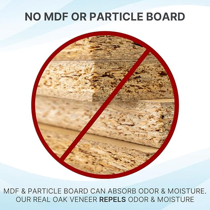 THE REFINED FELINE Cat Litter Box Enclosure Cabinet, Farmhouse, Smoke Gray, Square Feet, XLarge, Hidden Litter Cat Furniture with Drawer