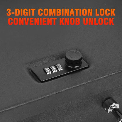 TOTOY Portable Fireproof Document Box with 3-digit Combination Lock, Safe Box for Valuables, Hand Held Storage Lock Box for Documents, Passport, Cash, Tablet