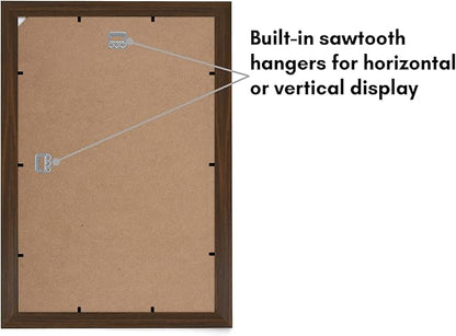 Americanflat 11x17 Picture Frame with Shatter-Resistant Glass - Signature Collection - Gallery-Style Frames Made of Engineered Wood - Photo Frame for Wall Display - Walnut