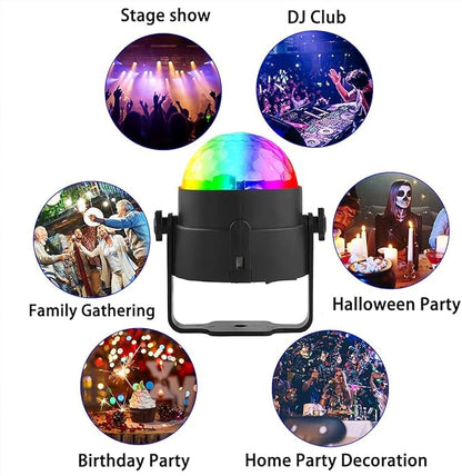 Party Lights Disco Ball LED Sound Activated, RBG Disco,dj Lights, Powered Stage Light for Home Room Dance Parties Birthday Bar Karaoke Xmas Wedding Show