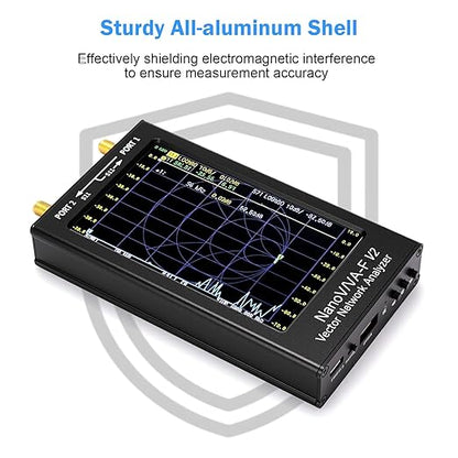 AURSINC Upgraded NanoVNA-F V2 Vector Network Analyzer 50kHz-3GHz with RF Demo Tester Board, 4.3inch with 5000mAh, Measuring S-Parameters VoltagSWR, Phase, Delay, Smith Chart, RTC Realtime