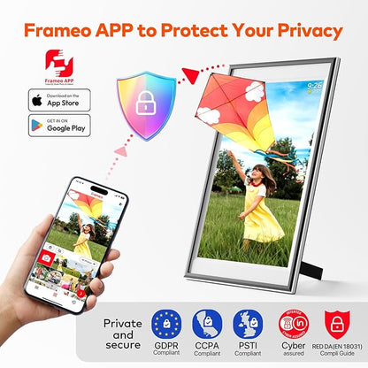 Frameo Digital Picture Frame 12.7'' 64GB Photo Frame, 1440 * 1080P IPS Touch Electronic Picture Frame, Auto-Rotate Tabletop&Wall Mounted,USB&SD Card, Sharing Photos/Videos via Free App from Anywhere