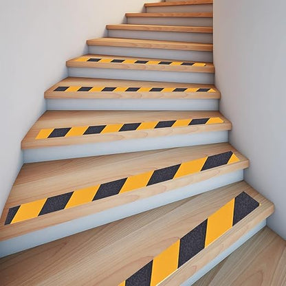 TAPEBEAR Non Slip Hazard Tape 3inch x 60feet, Black and Yellow Safety Tape, Anti Slip Caution Tape Roll, Nonslip Warning Floor Tape for Indoor Outdoor Steps Stairs, Strong Grip Tape