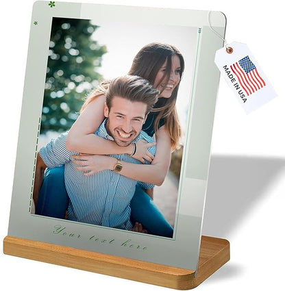 LOUISMIAA Custom Metal Picture Frame Prints,Personalized Photo Frames with Easel,Customized Metal Collage Picture Frame Gift for Family, Lover and Friend,Couple