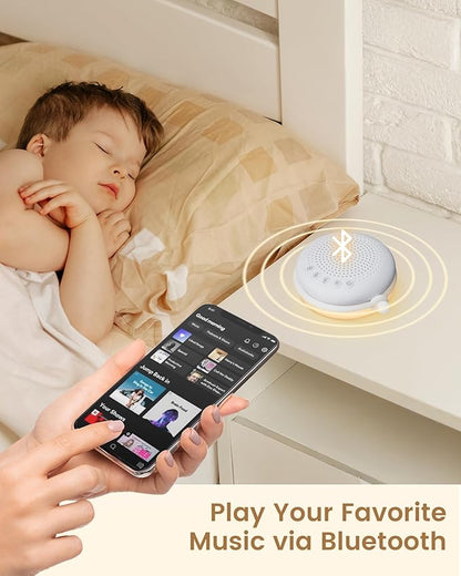 Glocusent 3-in-1 Portable Baby Sound Machine, White Noise Machine for Sleeping, Night Light & Phone Connected Speaker 34 Sounds Timing Function 1000mAh Large Battery Designed for Travel