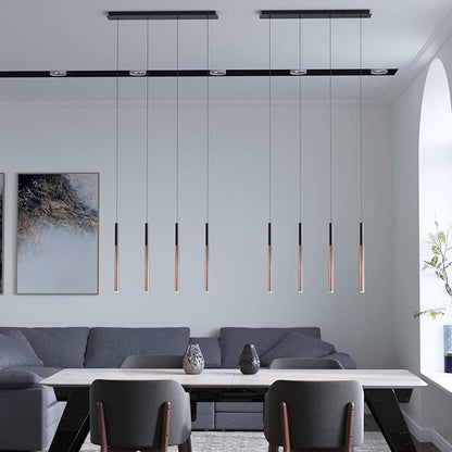 ALTAIR 4 Mini Pendant Lighting Black-Copper - LED Hanging Light Fixture for Kitchen Island, Bar, Foyer - Cluster Pendants - Dimmable, Adjustable Wire, Lamp Bulb Included
