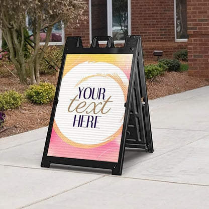 GotPrint Custom A-Frame Sign | 24"x36" Design Your Own Sign Add Text/Image/Logo | Signicade Outdoor Sandwich Board with Deluxe Stand, Black