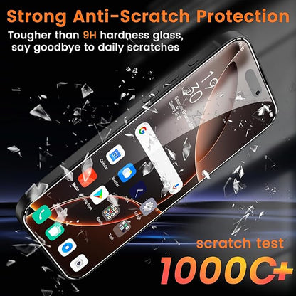 4+4 Pack Privacy Screen Protector for iPhone 16 Pro Max 6.9-Inch with 4 Pack Camera Lens Protector, Anti Spy Tempered Glass Film 9H Hardness Case Friendly