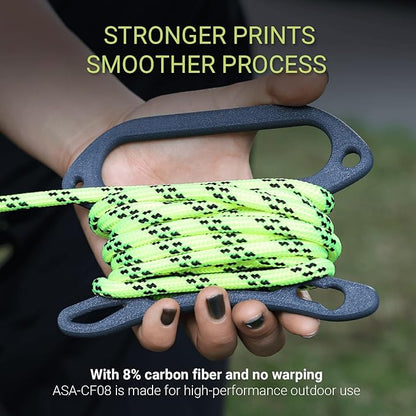 Polymaker Fiberon ASA-CF08 Dark Red Carbon Fiber 3D Printing Filament 1.75mm 0.5KG, UV & Weather Resistant, High Rigidity, Heat Resistant, Easy to Print, Functional Parts & Prototypes