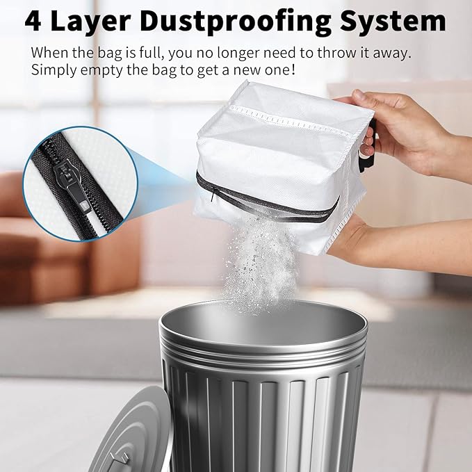Reusable Vacuum Bags for All iRobot Roomba I & S & J Series Clean Base, 3 Pack, Zipper