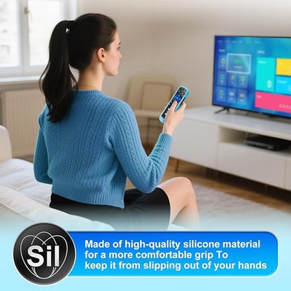 2 Pack Remote Cover for Roku,Compatible with All Roku TV Remote Case Blue and Purple