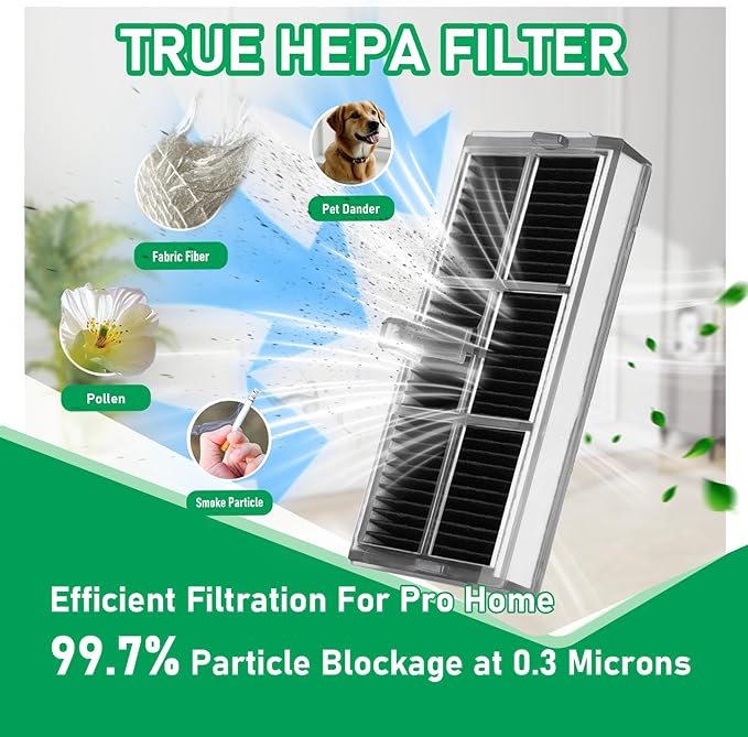 24 Pcs Replacement Parts for Dreame L10s Ultra Gen 2/ L10s Pro Ultra Heat/ X30 Ultra/for E30 Ultra Robot Vacuum and Mop, 2 Main Brush, 4 HEPA Filters, 6 Mop Pads, 6 Dust Bags, 6 Side Brush