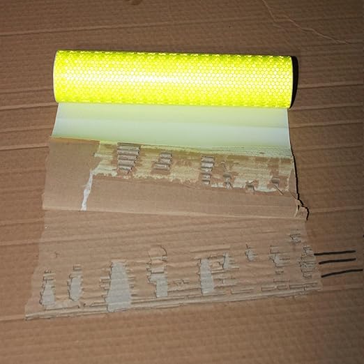 Fluorescent Yellow Reflective Tape 12 inch, Outdoor Waterproof High Visibility Warning Safety Industrial Marking Tape (11 feet)