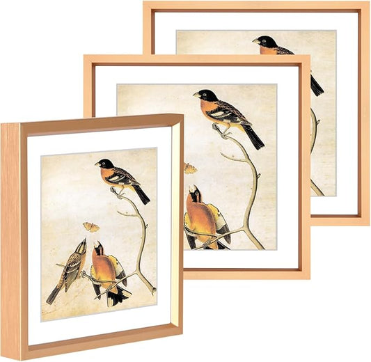 6x6 Picture Frame, Gold Metal Photo Frames with HD Glass, Fits 5x5 with Mat or 6 x 6 without Mat, Display for Wall and Table, 3 Pack