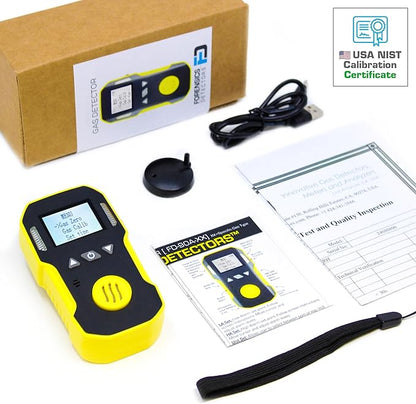 Nitric Oxide Detector by Forensics | USA NIST Calibrated & Certificate | USB Recharge | Adjustable Sound, Light & Vibration Alarms | 0-250ppm NO |