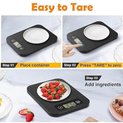 URAMAZ Food Scale with Nutritional Calculator, Digital Food Scales for Kitchen Scale Grams and Ounces, Smart Food Weight Scale for Weight Loss, 20 Nutrients Tracking, Diet, Calories, Meal Prep, 11lb