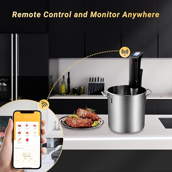 Sous Vide Cooker| Inkbird Wifi Sous Vide Mchine Sous vide Cooking Machine, 1000W Immersion Circulator with Recipes,Timer | Ultra-Quiet