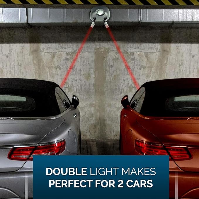 ZONETECH Garage Parking Assist Dual Laser Guide - High-Tech Professional 360 –Degree Adjustable to Wider Angles, Sensor with AC Adapter and Battery Backup for Car/Automotive (2 Pack)