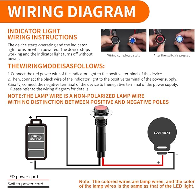 5Pcs 8MM (5/16'') Indicator Light led Indicator 110v 120v Metal Pilot Lamp Lights Aluminum Black Anodized Waterproof ip67 Red Signal Lamp Light(110V-Black Anodized-Red 5Pcs)