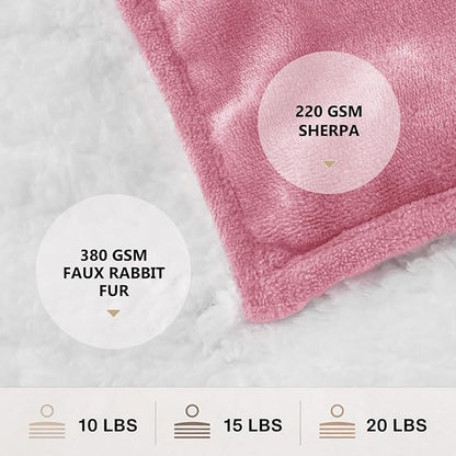 Homemate Heated Weighted Blanket for Adults - 50"x60" 10lbs Electric Throw Fast Heating Heavy Blanket 1/2/4/6/8 Hour Auto Off 10 Heat Levels Over-Heat Protection Soft Flannel Sherpa