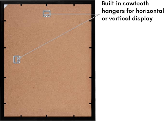 Americanflat 14x18 Picture Frame with Polished Plexiglass - Signature Collection - Gallery-Style Frames Made of Engineered Wood - Photo Frame for Wall Display - Black