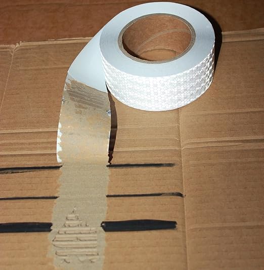White Reflective Tape Outdoor Waterproof 2 inch Wide, High Visibility Warning Industrial Marking Tape,Safety Stickers (68 feet,10 Rolls)