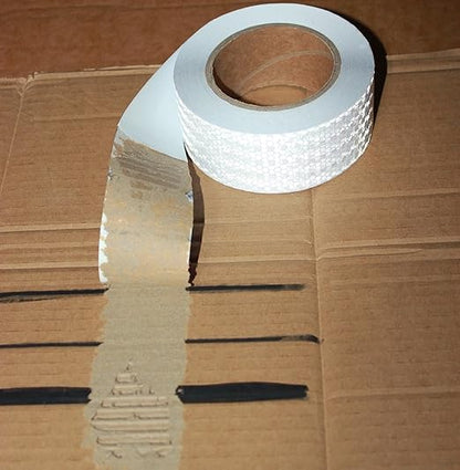 White Reflective Tape Outdoor Waterproof 2 inch Wide, High Visibility Warning Industrial Marking Tape,Safety Stickers (68 feet,10 Rolls)