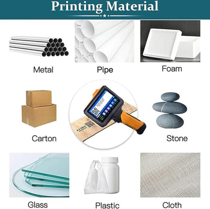 Phezer P19 Handheld Inkjet Printer for Any Surface, Portable 360° All-Round Coding Machine Print Height 2-12.7mm for Date/Time/Barcode/QR Code/Logo, with Cartridge(Anti-Slip Handle, Upgrade Version)