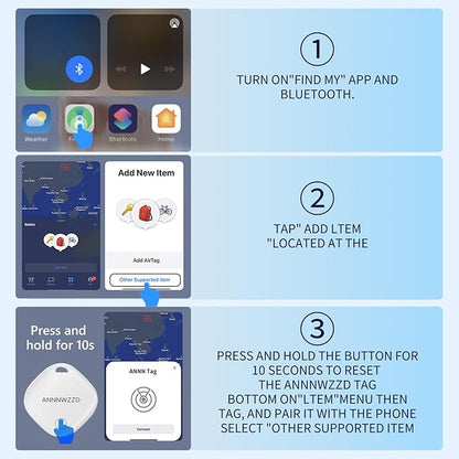 ANNNWZZD Air-Tag 2 Pack Item Finders with Apple Find My APP (iOS Only) Air Tags Help You Track Your Keys, Wallet, Luggage, Backpack, Super Lightweight (White+Black, 2 Pack)