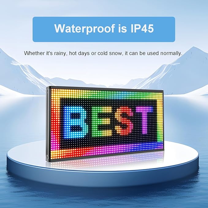 P10 Outdoor Scrolling Led Sign 27”X14” WIFI Control Full Color with High Brightness and New SMD Technology led sign Programmable for Store Business board