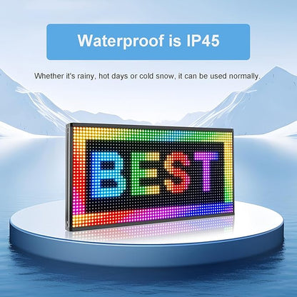 P10 Outdoor Scrolling Led Sign 27”X14” WIFI Control Full Color with High Brightness and New SMD Technology led sign Programmable for Store Business board