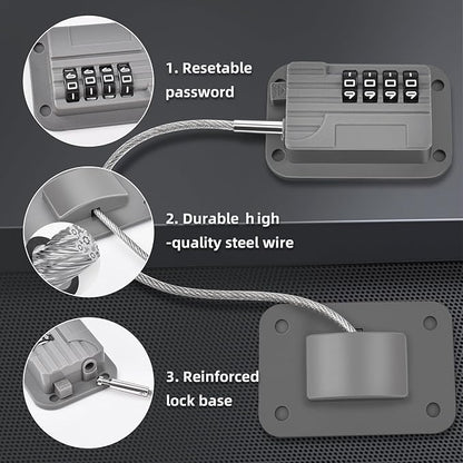 Upgraded Combination Fridge Lock for Child Safety, Keyless Refrigerator & Freezer Lock with Code for Kids, Grey