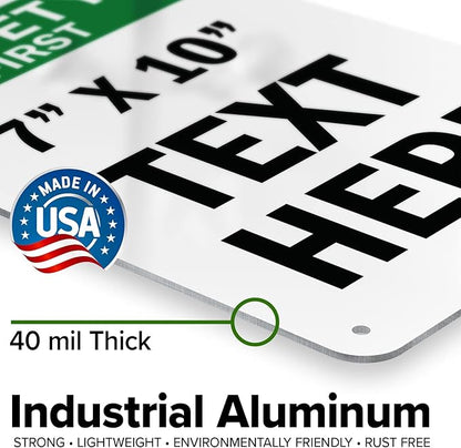 Custom Safety First Sign, OSHA Sign, 7x10 Inches, Rust Free .040 Aluminum, Fade Resistant, Made in USA by My Sign Center
