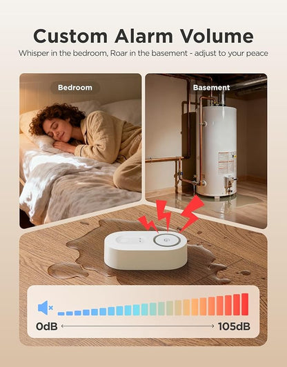 GoveeLife Upgraded Smart Water Leak Detector 1s with 1804ft Ultra-Long Range, WiFi Water Sensor with SMS/Email/APP Push and Sound Alarm, 5-Year Battery Life, Suit for Home, Basement, Kitchen, 2 Pack